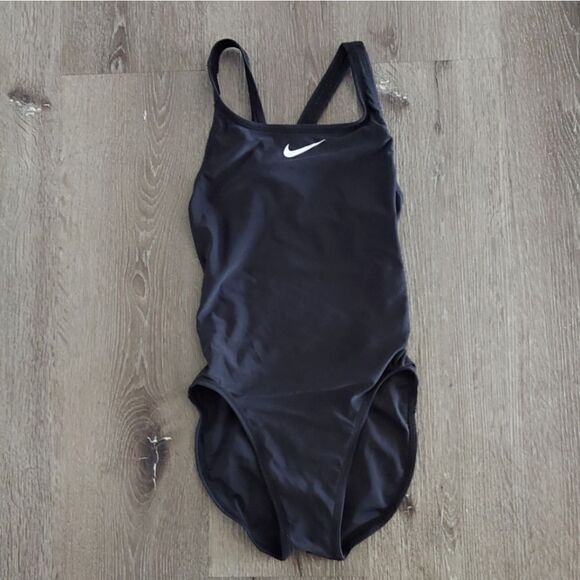 Nike Swim FASTBACK - Backless Swimsuit Black - Picture 2 of 7